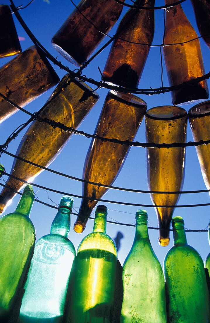 Detail Of Coloured Bottles