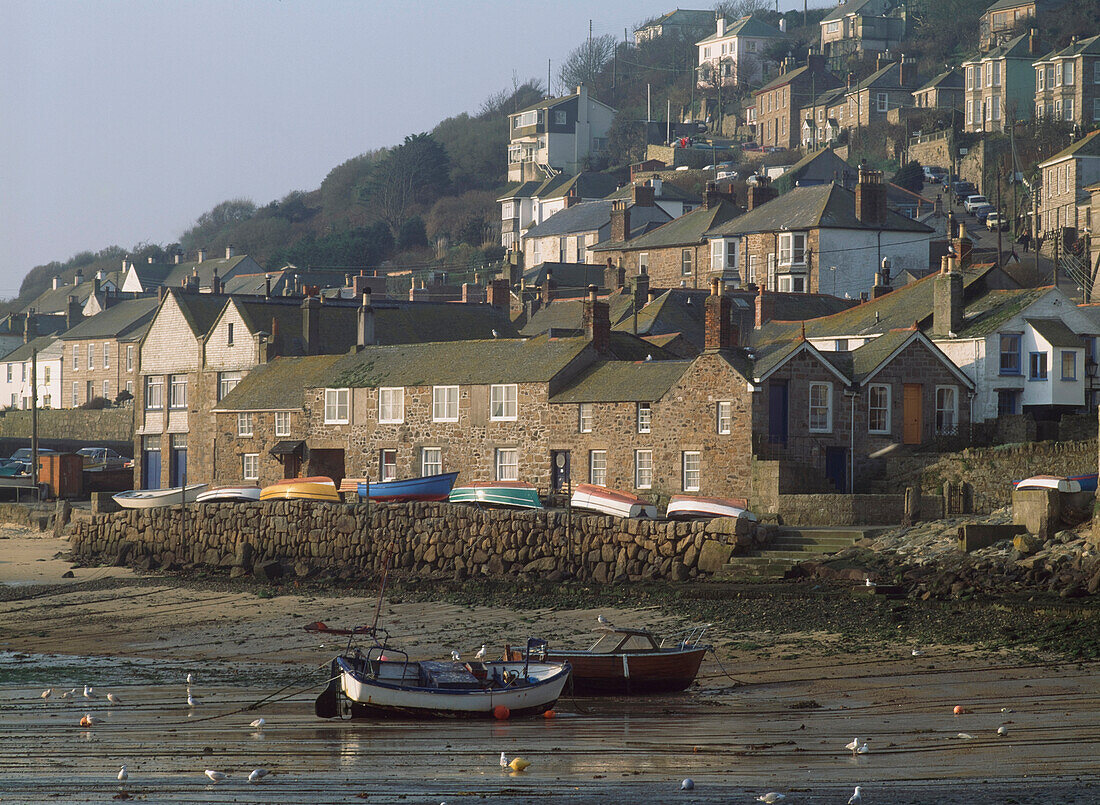 View Of Mousehole Harbor At Low-Tide