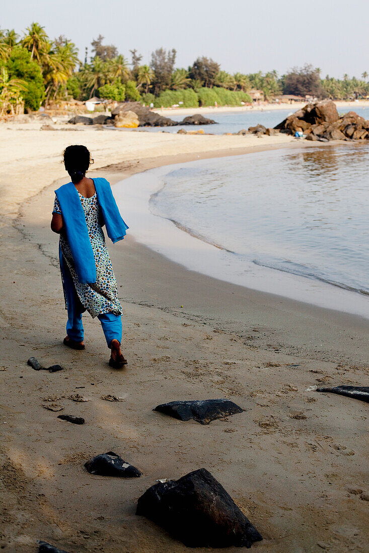 Patnum Strandszene, Goa, Indien.