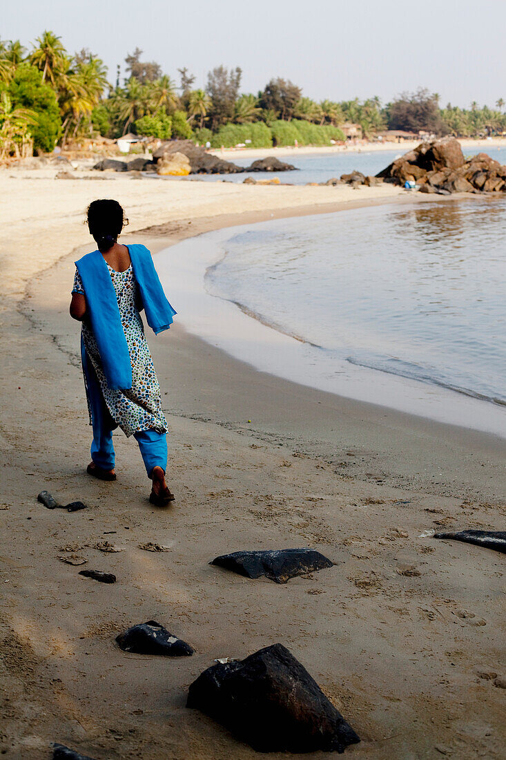 Patnum beach scene, Goa, India.