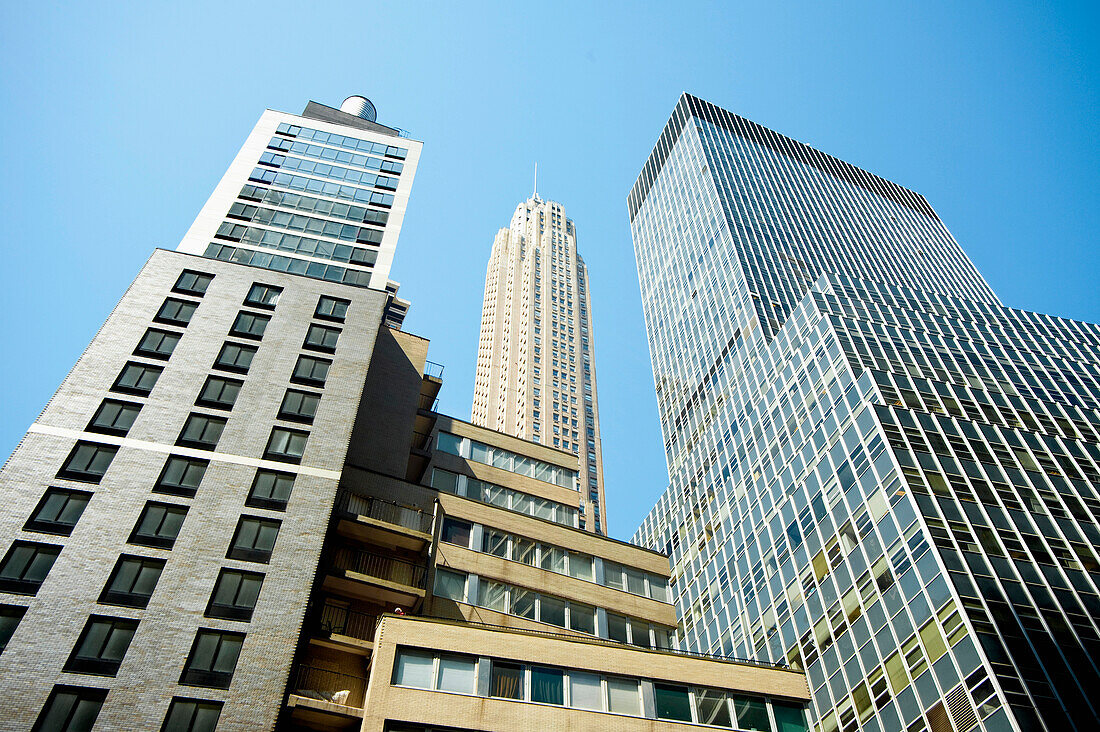 Wolkenkratzer in der Wall Street, Finanzviertel, Manhattan, New York, USA