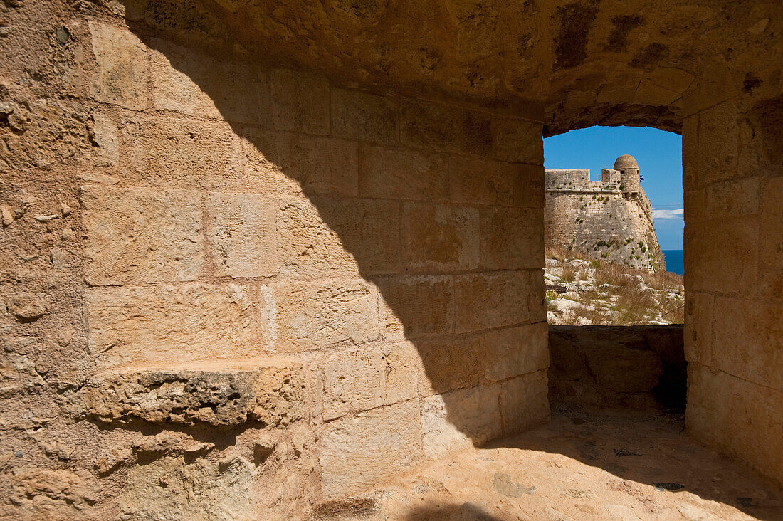 Griechenland, Kreta, Zinnen der venezianischen Festung; Rethymno