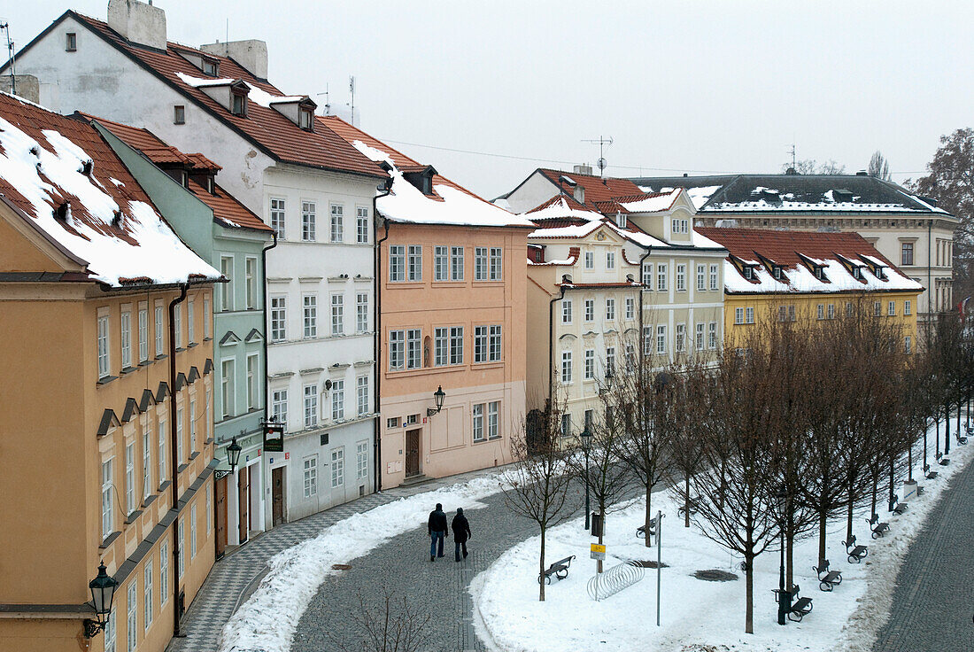 Czech Republic, Little Quarter Area of Prague in Winter; Prague