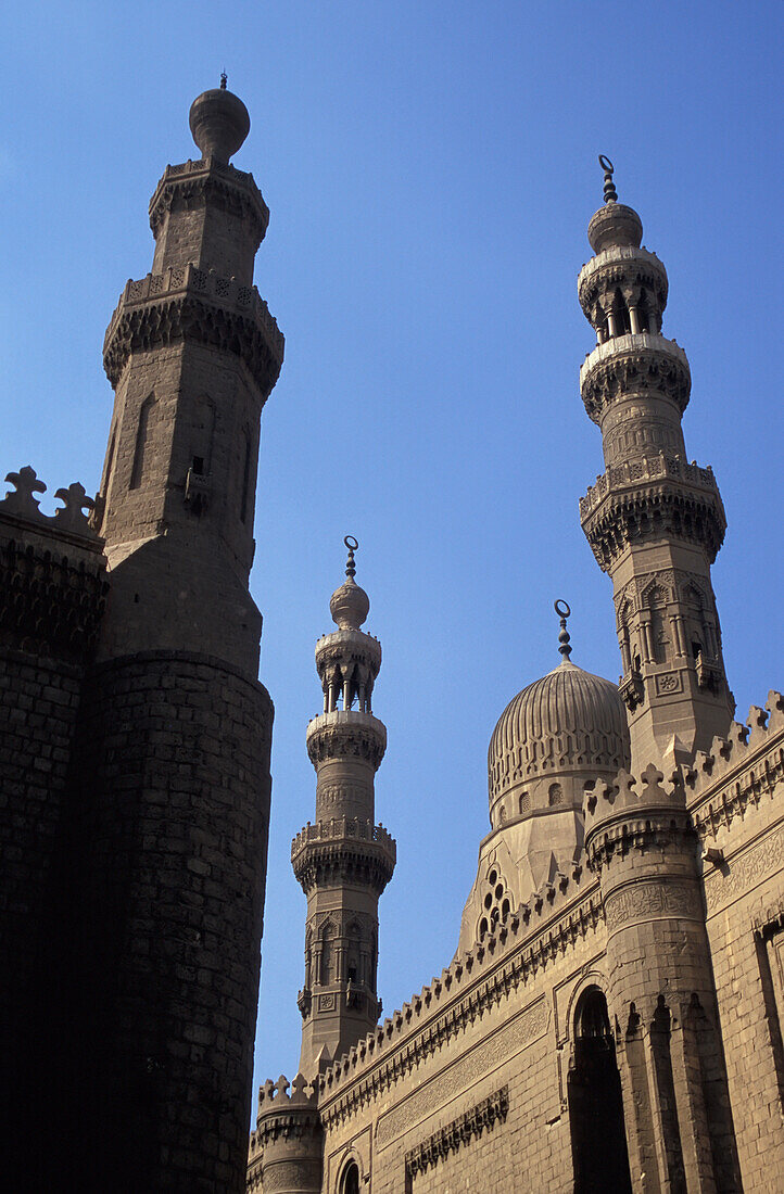 Low Angle View Of Sultan Hassan Mosque (Left) And Er Rifai Mosque (Right), Cairo, Egypt; Cairo, Egypt