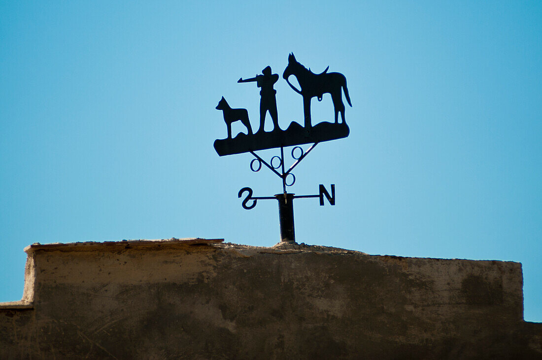 Silhouette Of A Hunter With Dog And Horse, Laguardia, Basque Country, Spain