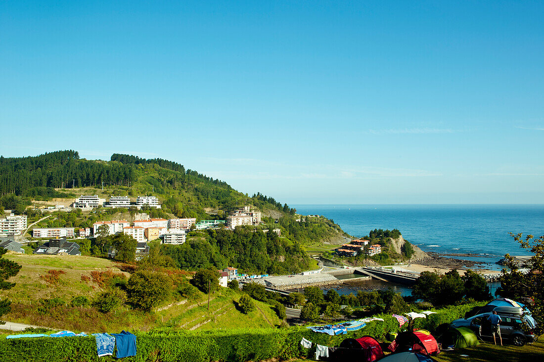 Campsite In Mutriku, Basque Country, Spain