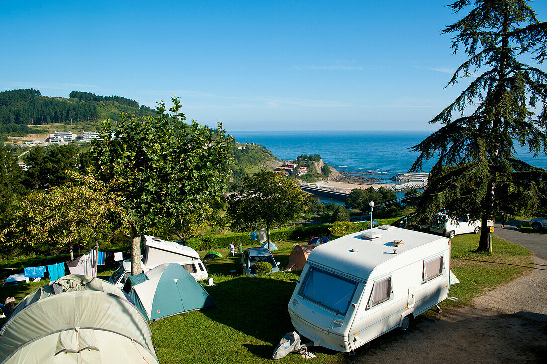 Campsite In Mutriku, Basque Country, Spain