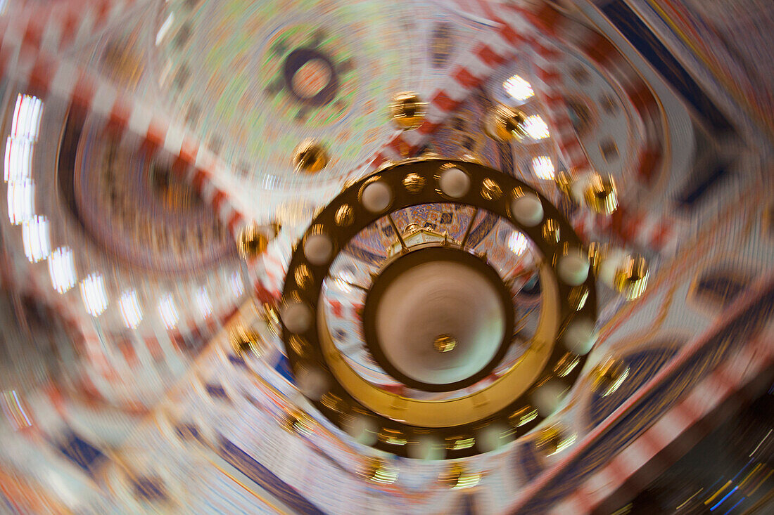 Details der Decke in der Jalil Khayat Moschee in Erbil, Irakisch-Kurdistan, Irak