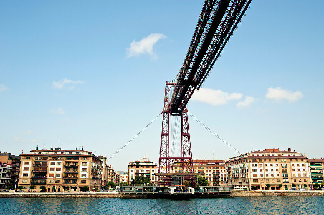 Puente De Vizcaya, Erste Pendelbrücke, zwischen Portugalete und Getxo, Baskenland, Spanien