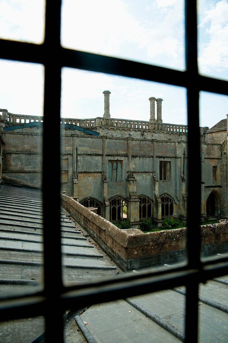 View From Inside The Room Of Lacock Abbey, Lacock, Wiltshire, Uk