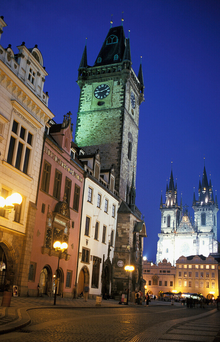 Old Town Square At Night, Prague, Czech Republic.
