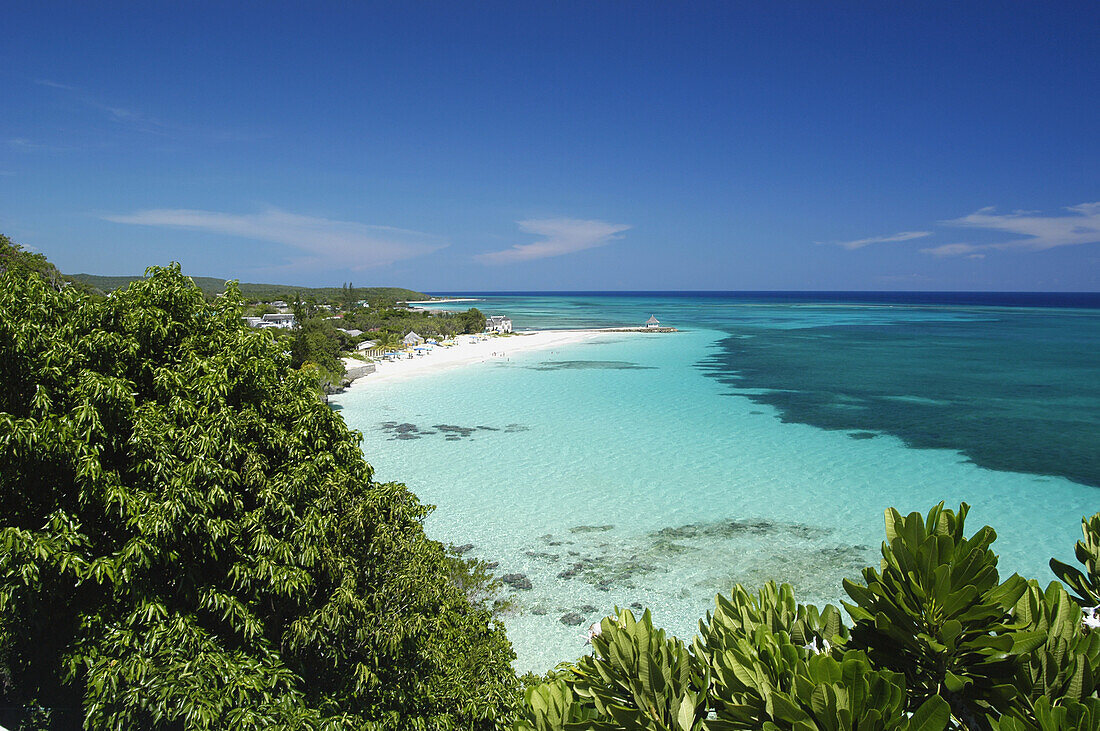 View Down To The Beach From Villa At Silver Sands, Jamaica.