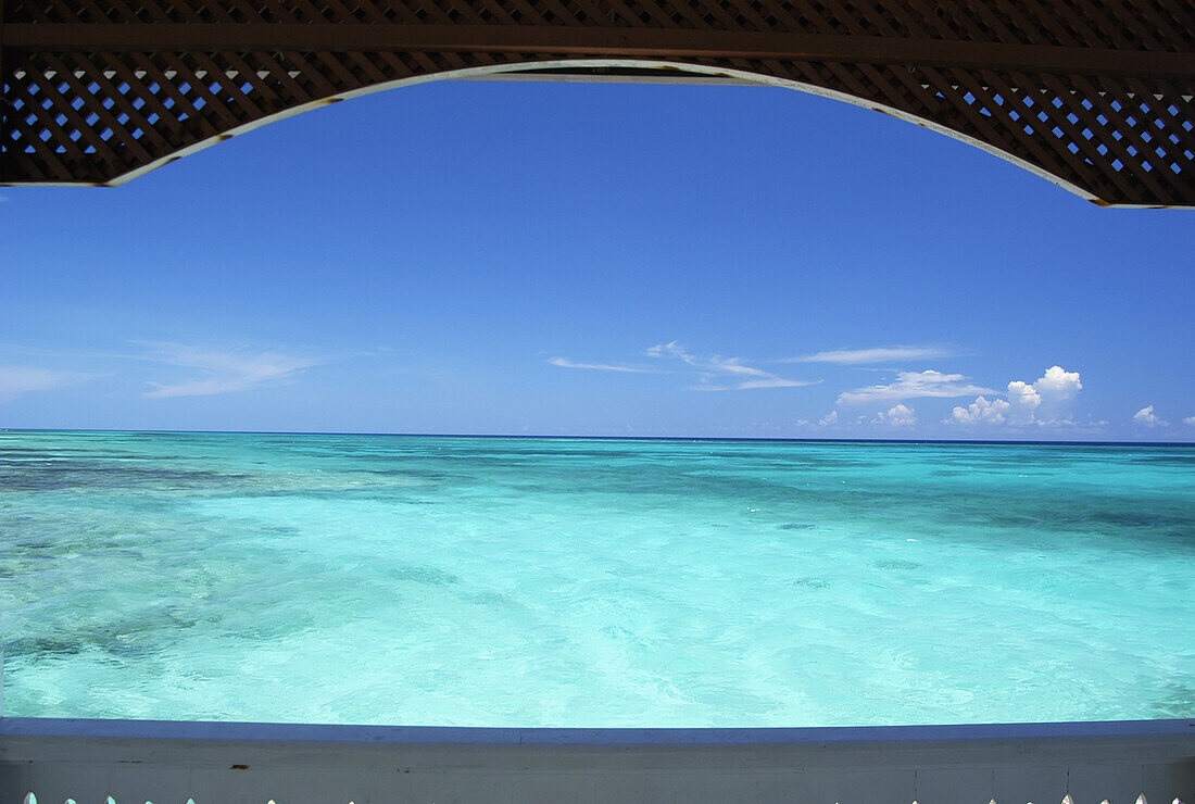 Looking Out From Gazebo And Out To Sea, Silver Sands, Jamaica.