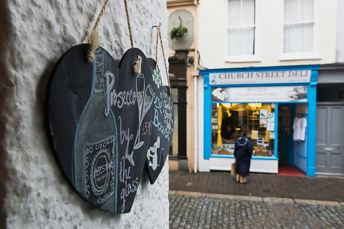 United Kingdom, England, Cornwall, Falmouth, Delicatessen; Church Street