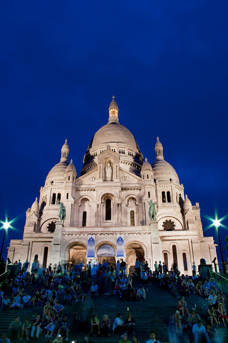 France, Sacre Couer at dusk; Paris