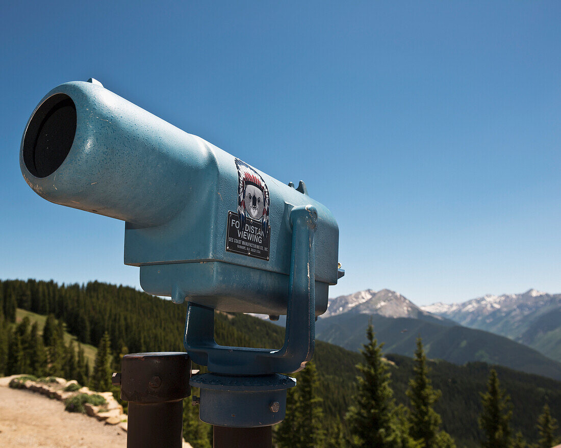 USA, Colorado, Blick vom Gipfel des Aspen Mountain; Rocky Mountains