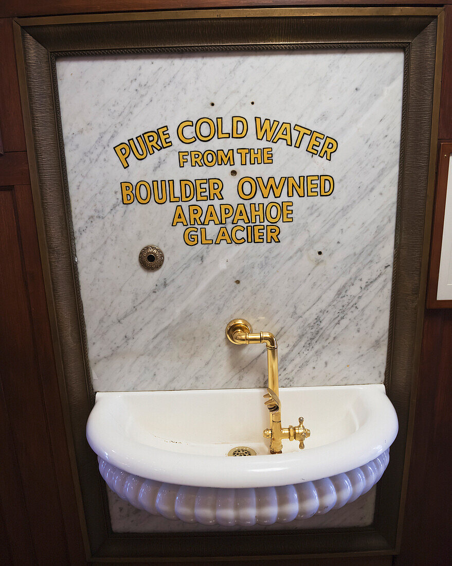 USA, Colorado, Hotel Boulderado; Boulder, Drinking fountain in lobby of oldest operating hotel in Boulder and nationally registered landmark