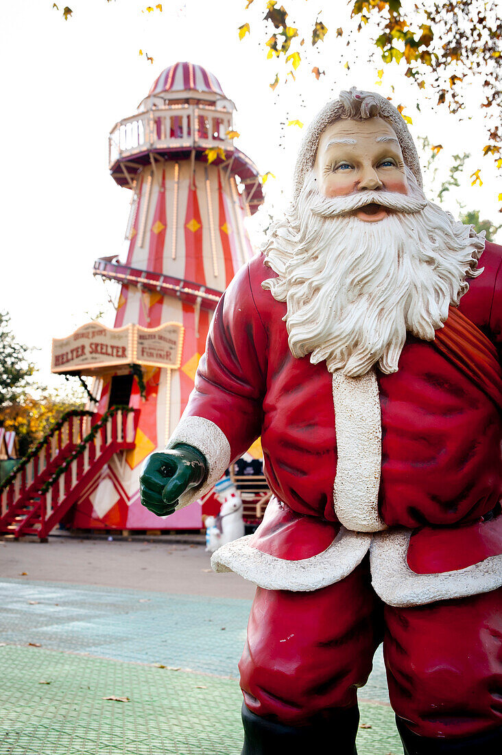 Santa Claus And Fun Fair In Hyde Park, Winter Wonderland, London, Uk