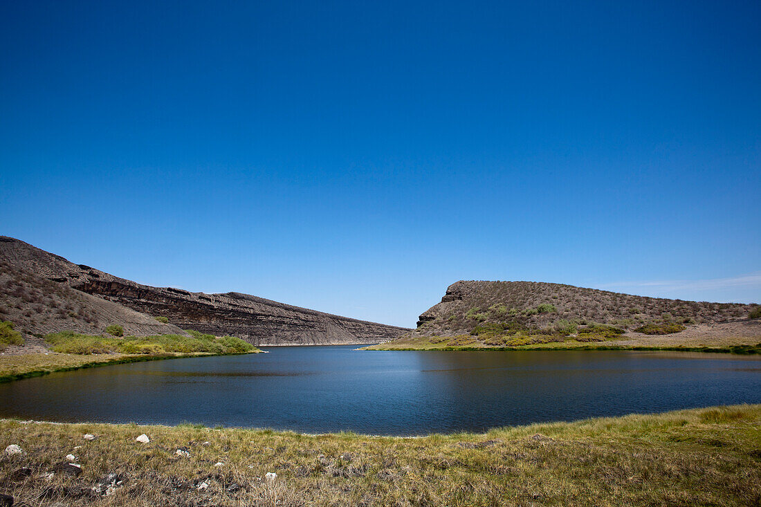 Kenya, Crocodile lake in Central Island National Park; Turkana