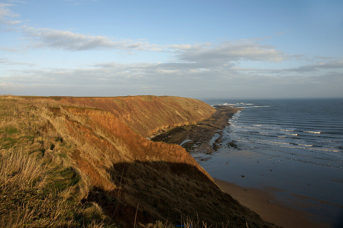 Filey Brig, eine Besonderheit der Küste von Yorkshire; Filey, Yorkshire, England