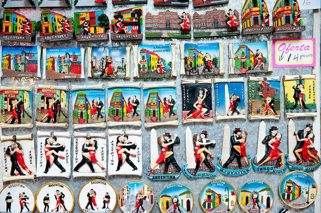 Souvenirs For Sale In Caminito, La Boca, Buenos Aires, Argentina