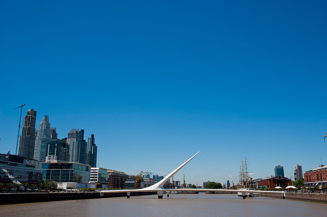 Puente De La Mujer By Architect Santiago Calatrava, Puerto Madero, Buenos Aires, Argentina