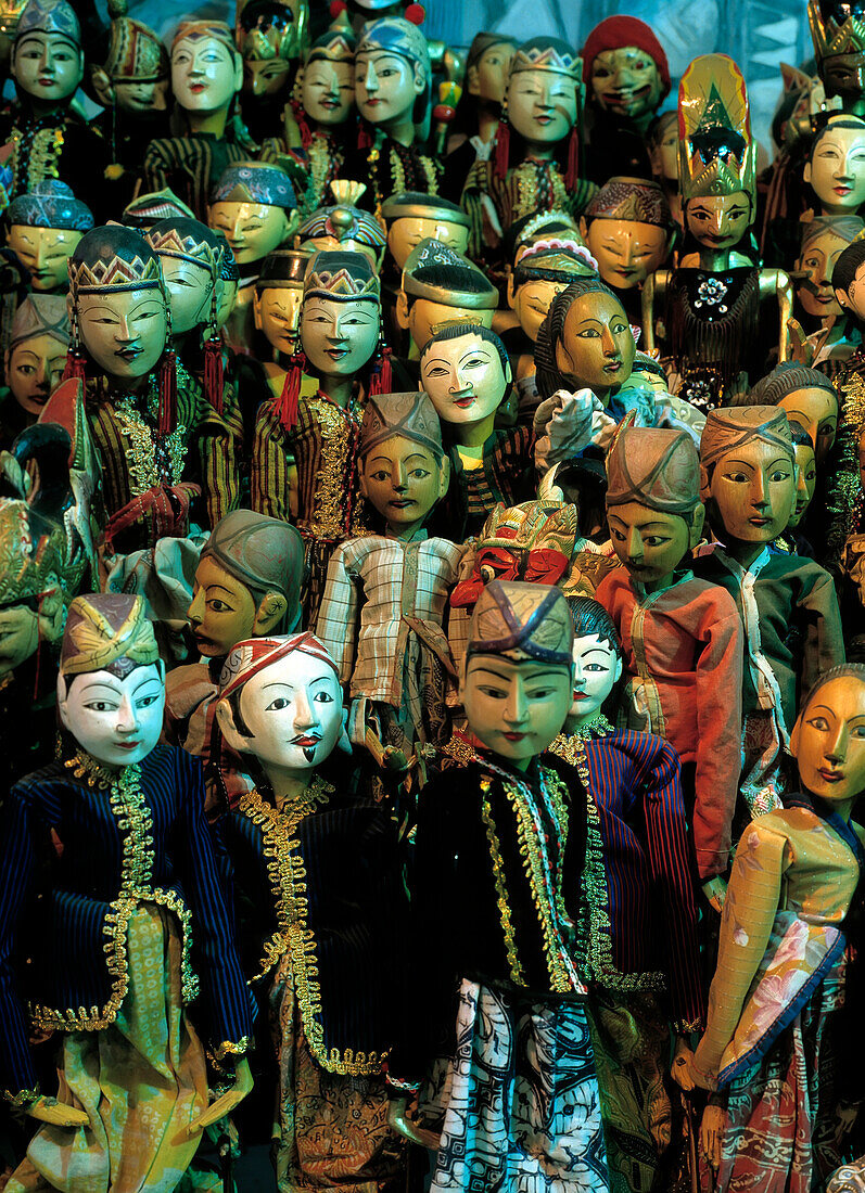 Wooden Puppets (Wayang Golek), Jogjakarta, Java, Indonesia.