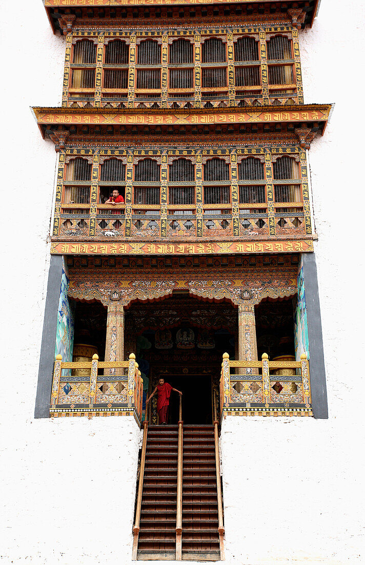 Young Monks At Punakha Dzong, Punakha, Bhutan