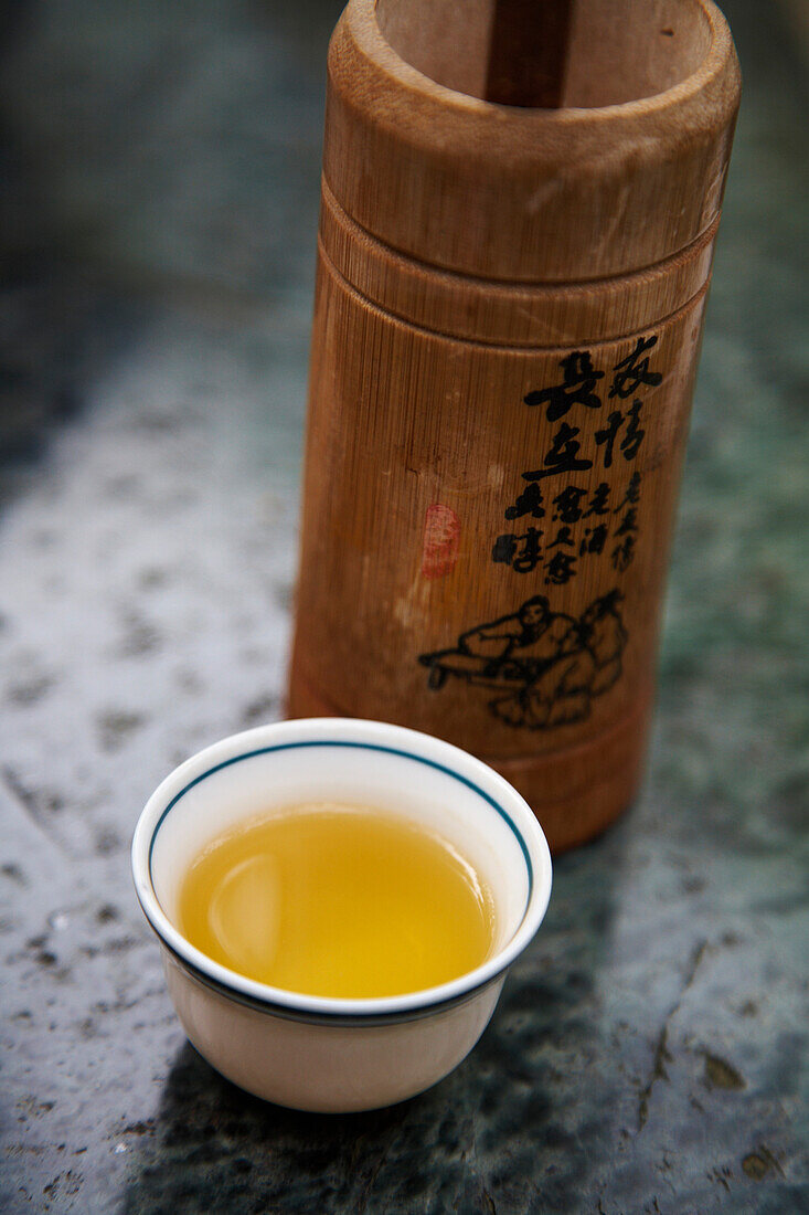 Teacup and tea Makong tea plantation Taipei Taiwan