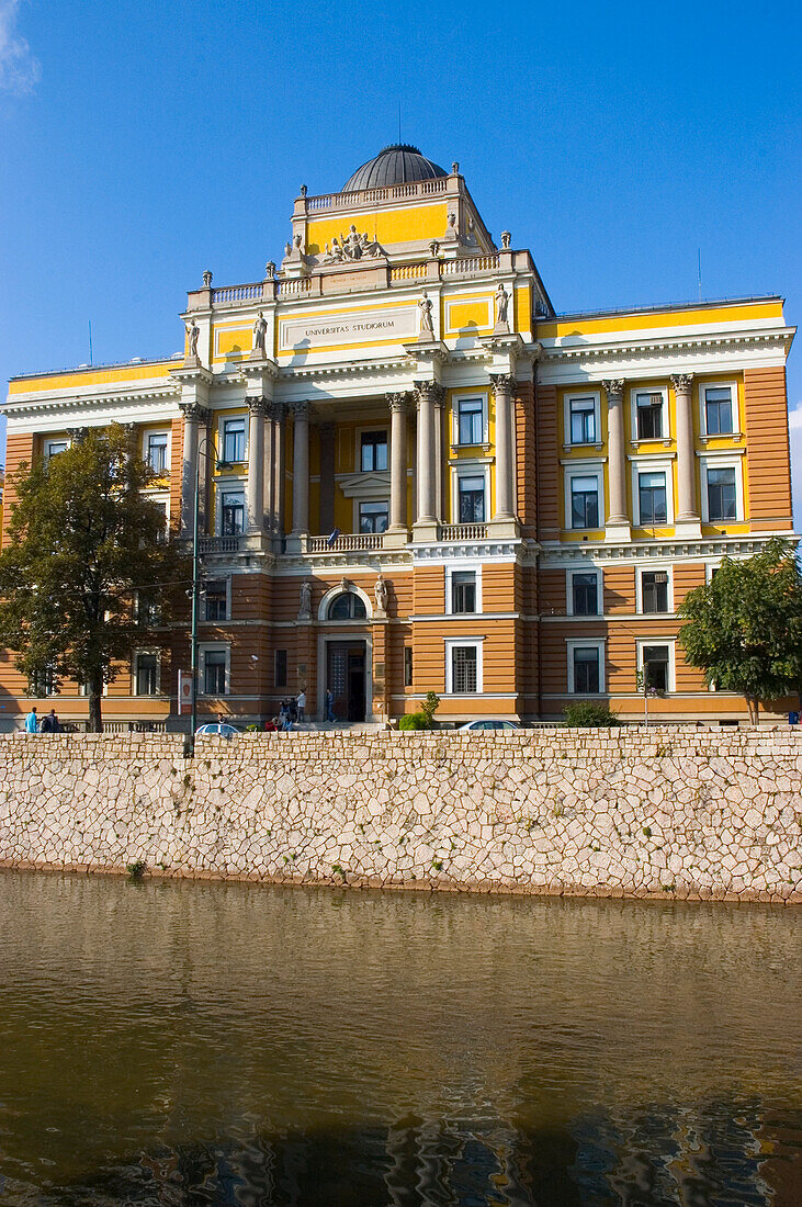 Bosnia-Hercegovina, Sarajevo, University With Miljacka River