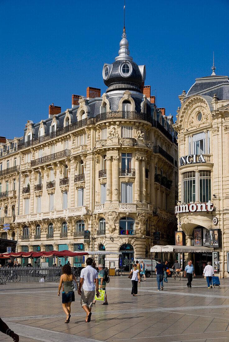 Europa, Frankreich, Montpellier Languedoc Rousillon Herault Place de la Comedie