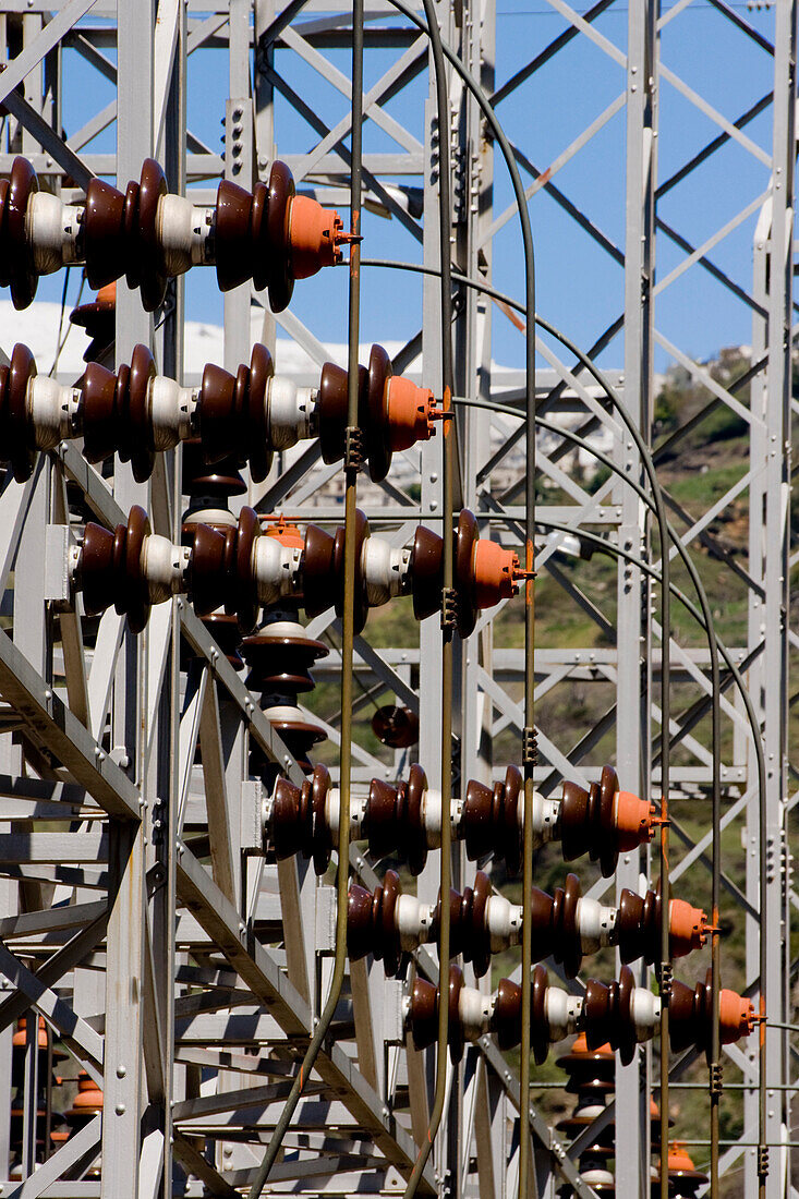 Elektrisches Umspannwerk, Sierra Nevada, Andalusien, Spanien