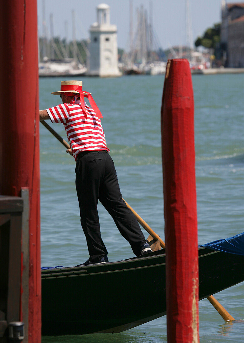 Gondola On Canal, Venice, Italy.