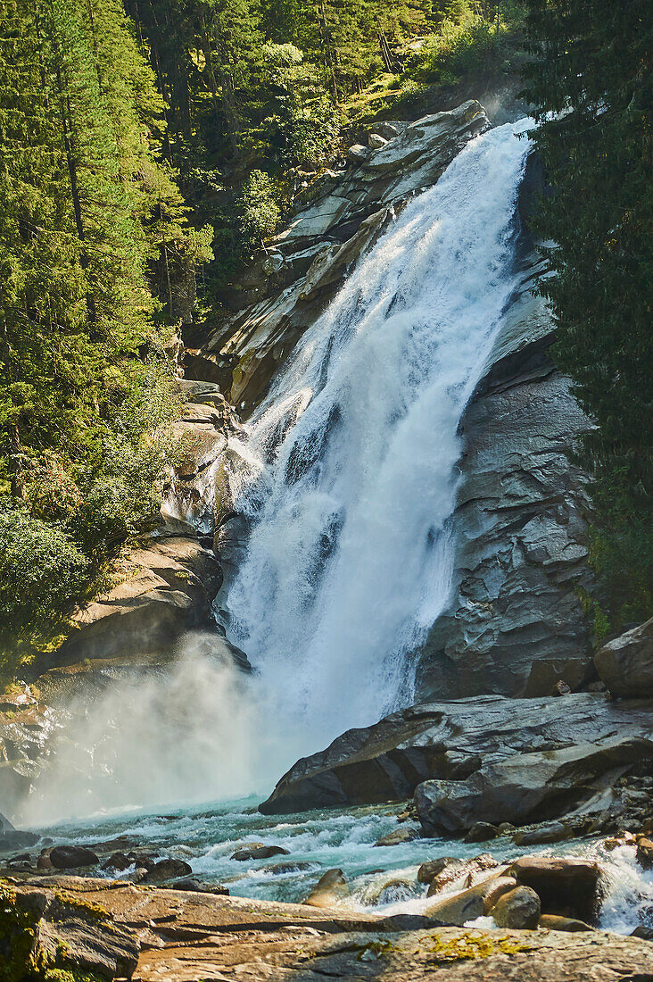 Krimml Waterfalls, cascading over rocks; Salzburg, Austria