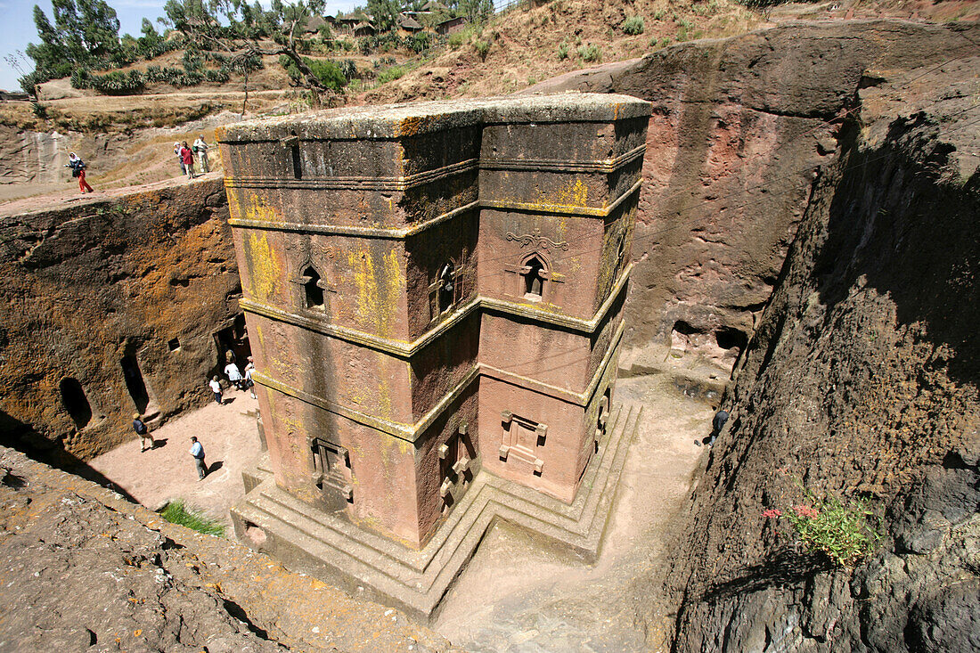 The Rock Hewn Church Of Bet Giogis (St George) In Lalibella Ethiopia