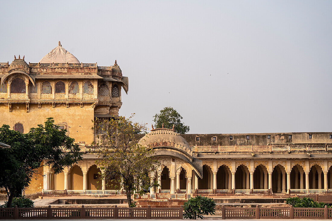 Exterior of inner courtyard in Ahhichatragarh Fort (Nagaur Fort); Nagaur, Rajasthan, India