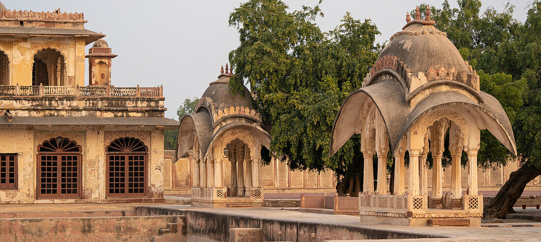 Exterior of inner courtyard in Ahhichatragarh Fort (Nagaur Fort); Nagaur, Rajasthan, India