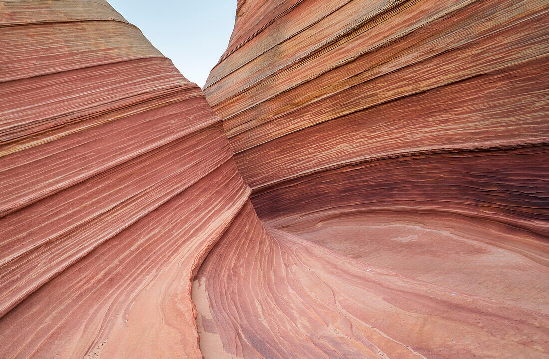 The Wave sandstone rock formation, located in Coyote Buttes North, Paria Canyon, Vermillion Cliffs Wilderness.