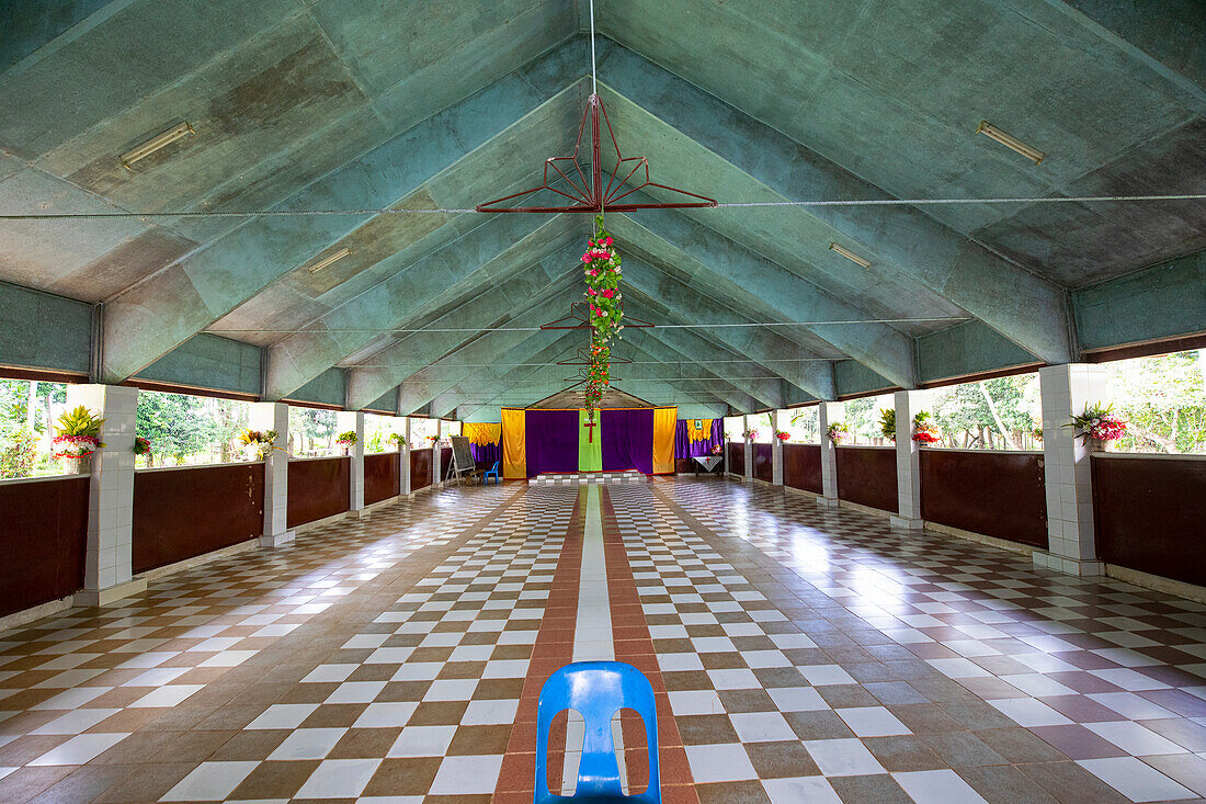 Offene Kirchenhalle auf Kitava auf den Trobriand-Inseln, Papua-Neuguinea; Kitava Island, Trobriand-Inseln, Papua-Neuguinea