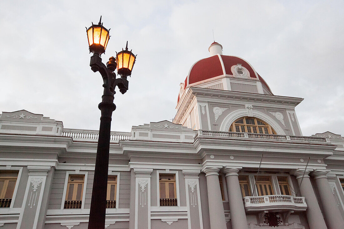 Cuban architecture in downtown Cienfuegos.; Cienfuegos, Cuba