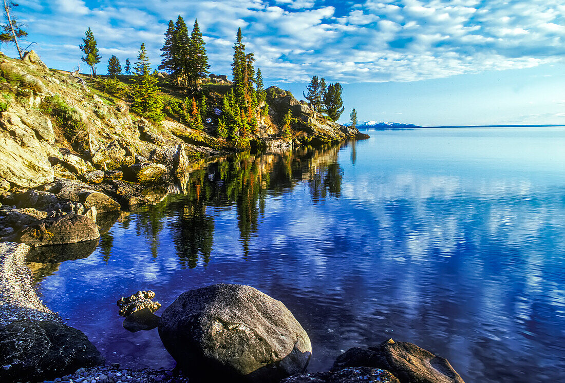 The east shore of Yellowstone Lake.