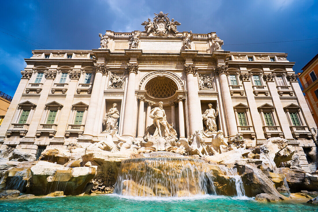 The iconic Trevi Fountain and the Palazzo Poli; Rome, Lazio, Italy