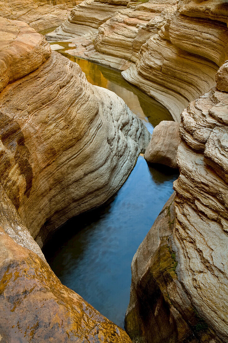 Water coursing through limestone canyon at Matkatamiba Canyon.