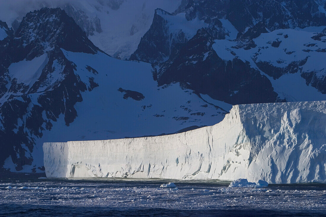 Light on giant tabular iceberg.