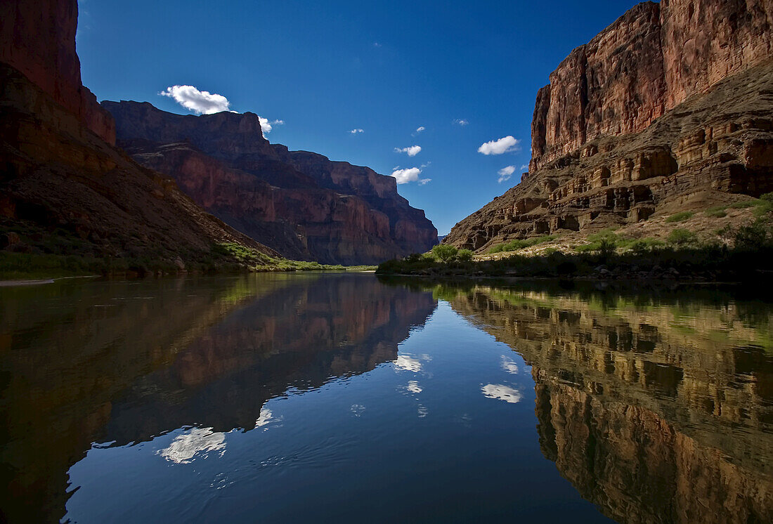 Reflection in Marble Canyon, Colorado River, Arizona.