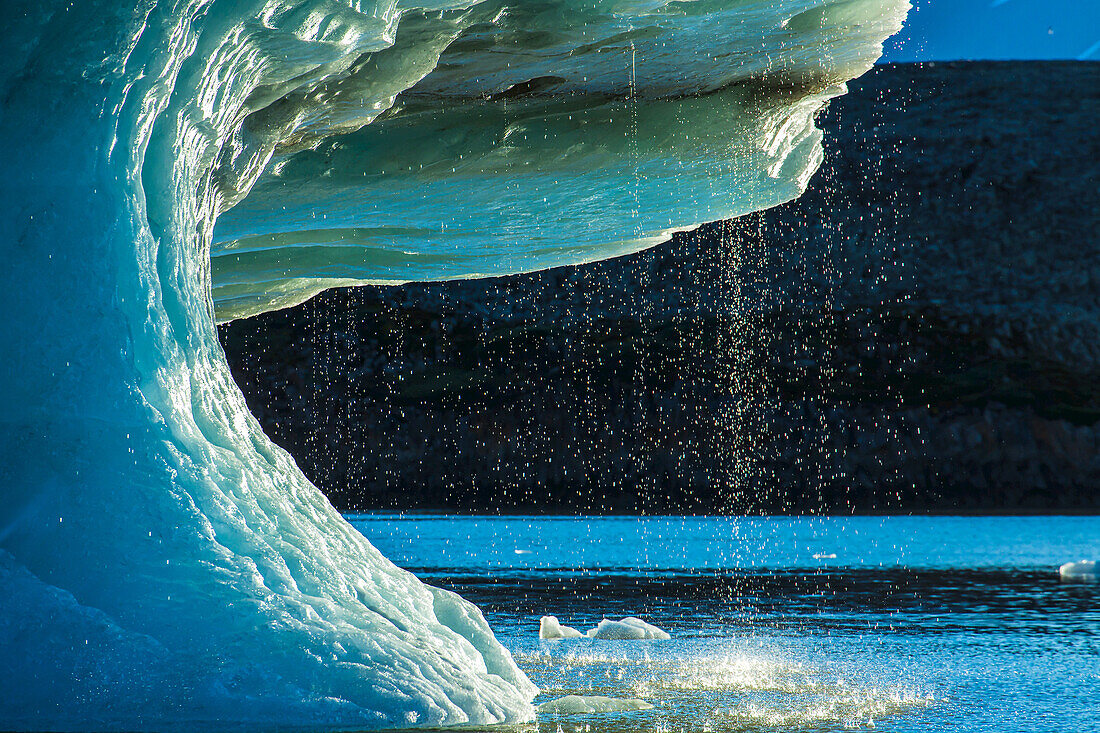 Close up of a melting iceberg.