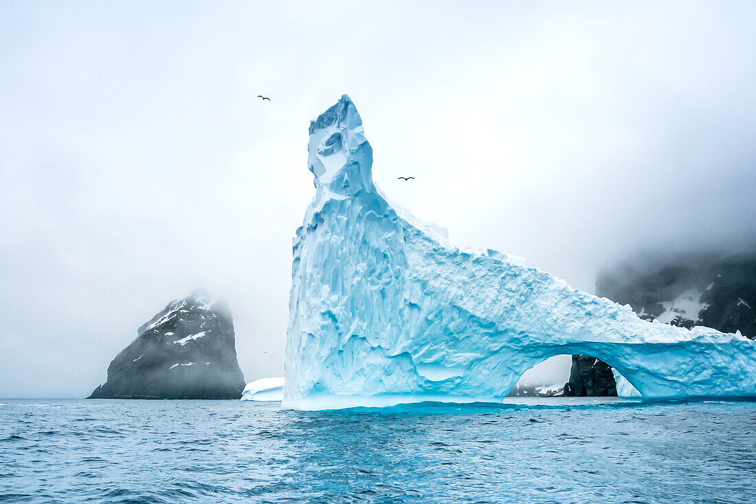 Ein geformter Eisberg in der Nähe von Elephant Island, Antarktis.
