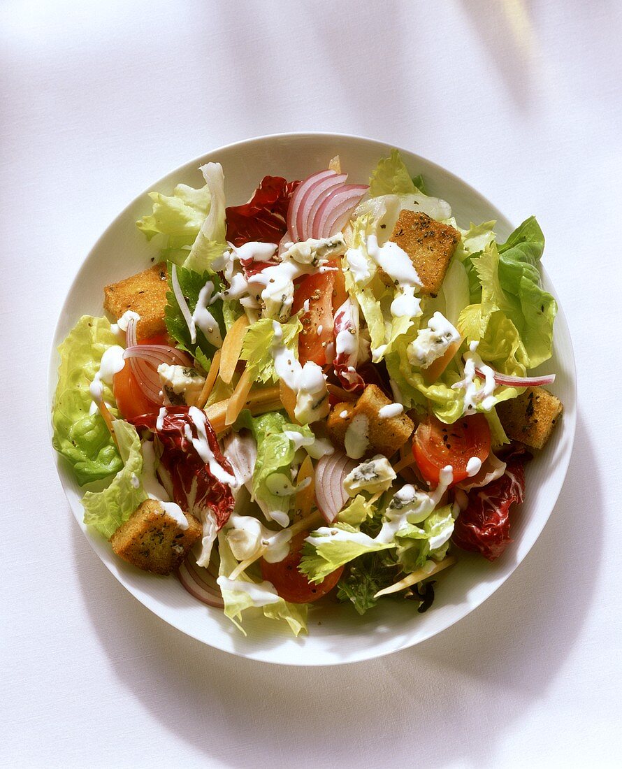 Garden Salad with Blue Cheese