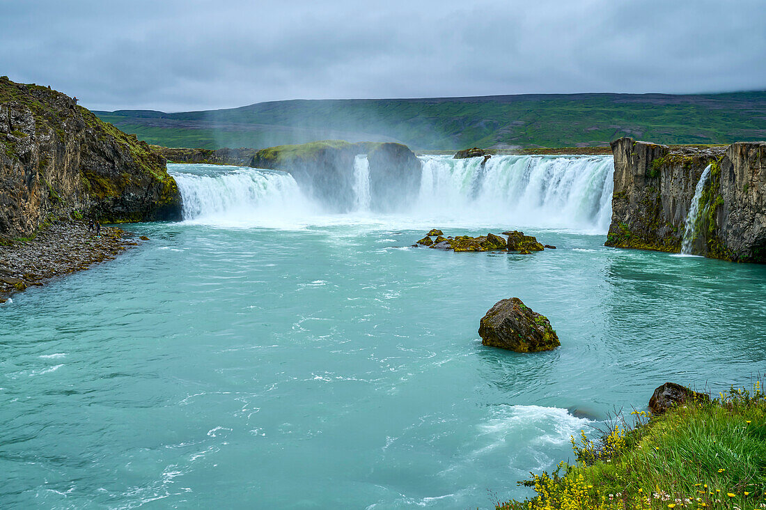 Godafoss Waterfall of the Skjálfandafljót River; Fossholl, Nordurland Eystra, Iceland