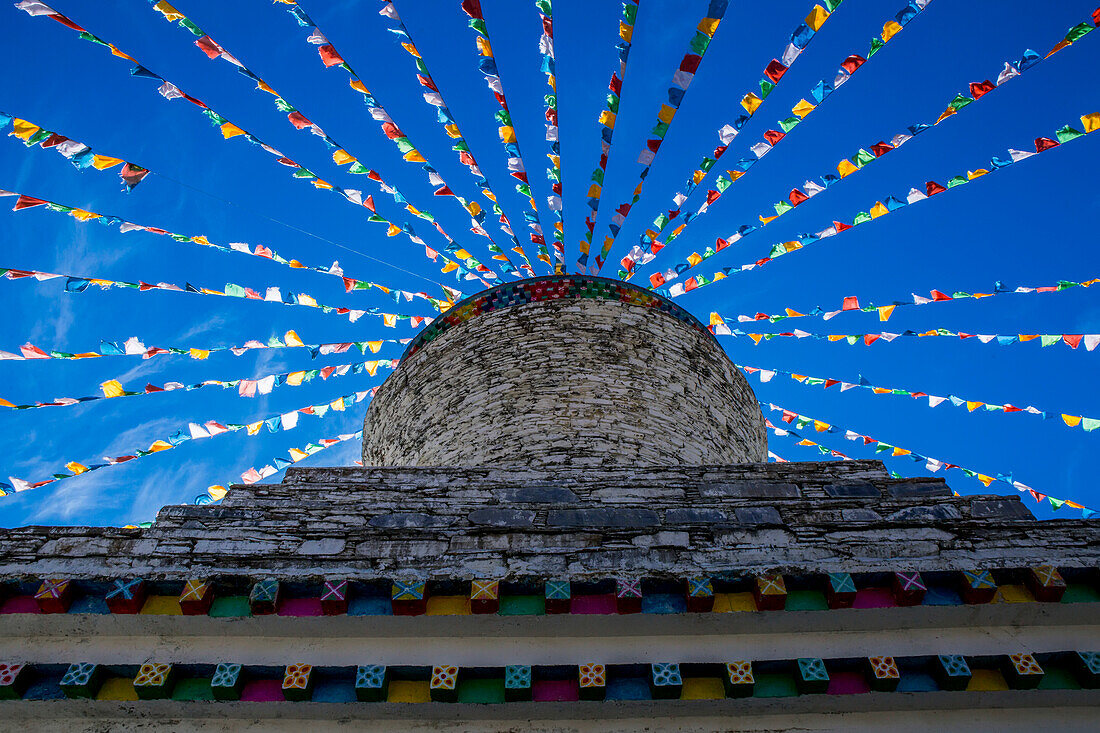 A stupa in the foothills of Mount Siguniang.